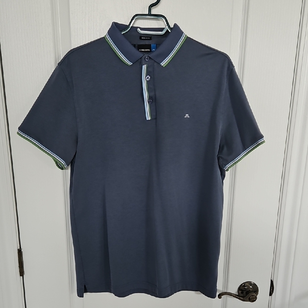 J.Lindeberg Blue Polo Shirt Classic Design MEN L
